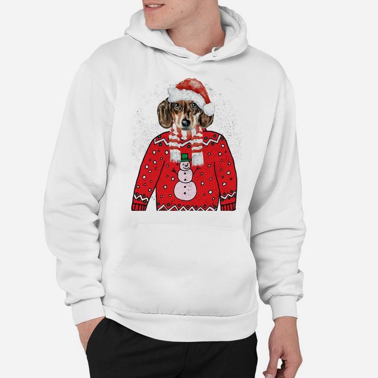 Dachshund Weiner Dog Doxie Ugly Xmas Santa Puppy Gift Outfit Sweatshirt Hoodie