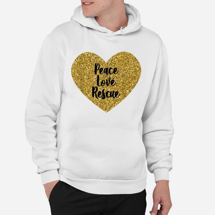 Dog Lover Peace Love Rescue Dog Mom Hoodie