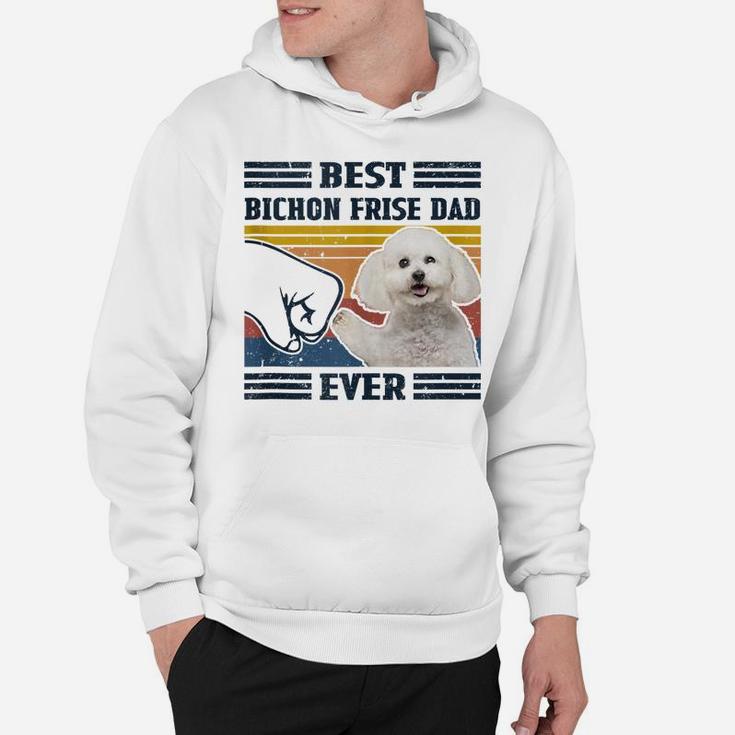 Dog Vintage Best Bichon Frise Dad Ever Father's Day Hoodie