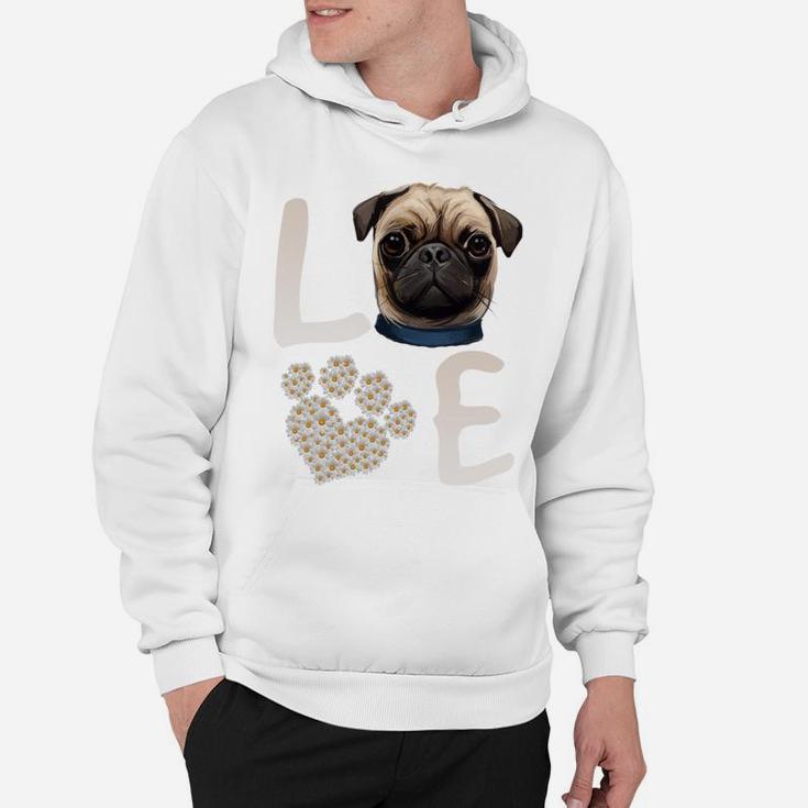 Dogs 365 Love Pug Dog Paw Pet Rescue Hoodie