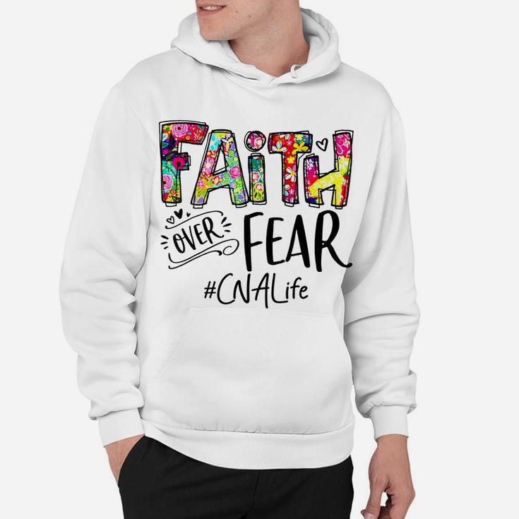 Faith Over Fear Flower Style Cna Life Watercolor Vintage Hoodie
