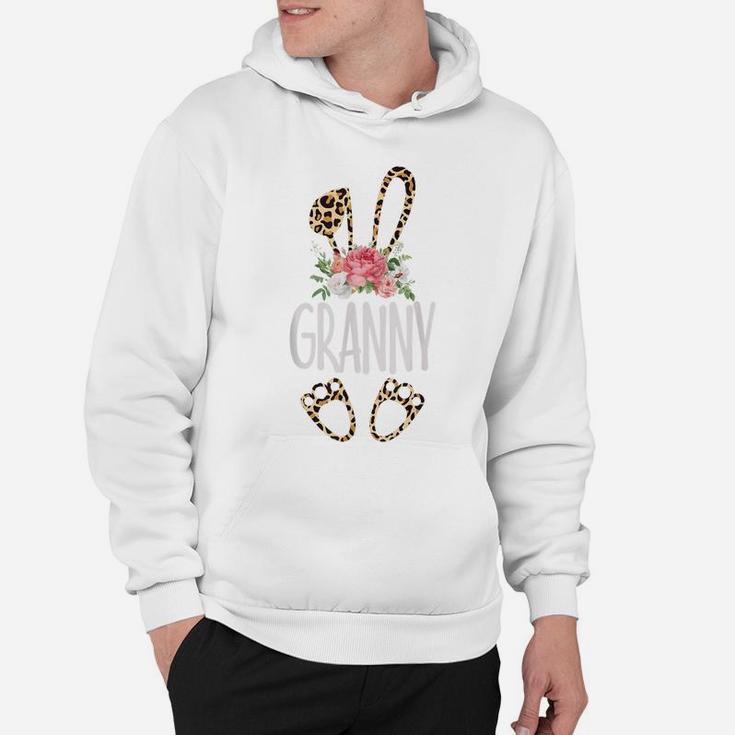 Floral Leopard Granny Bunny Gift Happy Easter Mother's Day Hoodie