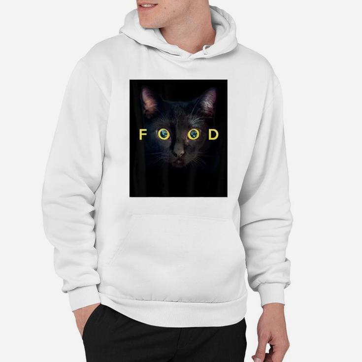 Food Black Cat Face Yellow Eyes Cats Lovers Gifts Men Women Hoodie