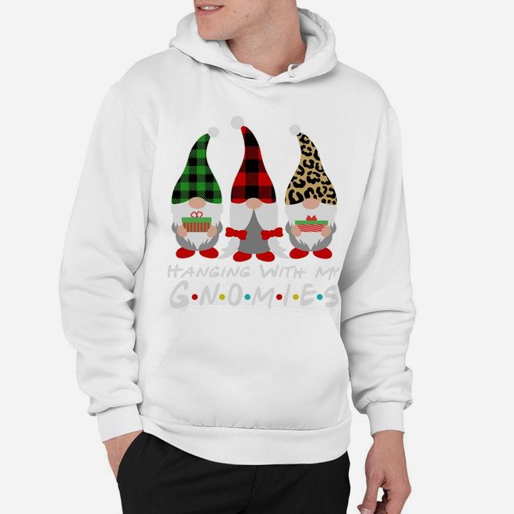 Friends Gnomes Christmas Hanging With My Gnomies Leopard Sweatshirt Hoodie