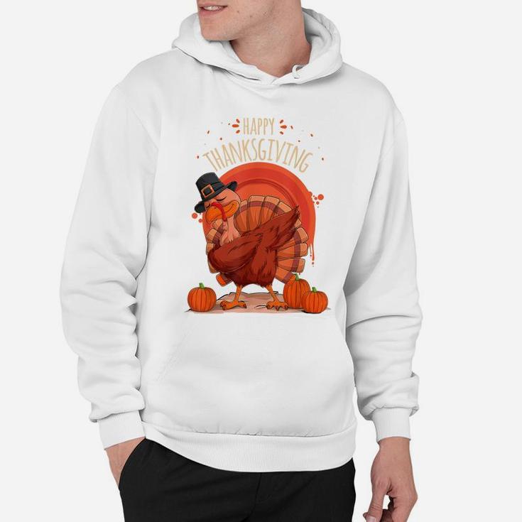 Funny Cute Turkey Doing Dabbing Dance For Thanksgiving Day Hoodie