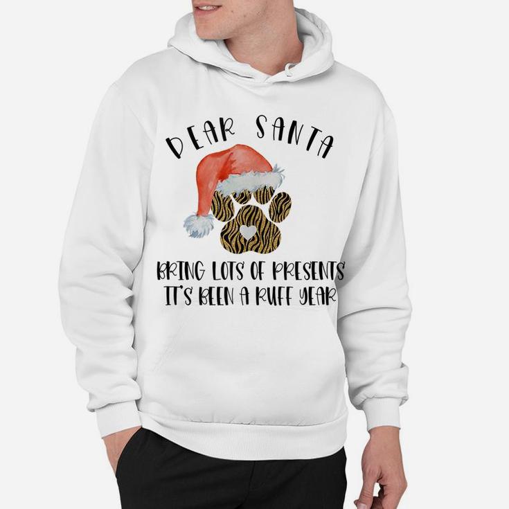 Funny Santa Hat Dog Cat Paw Print Tshirt Christmas Clothes Hoodie