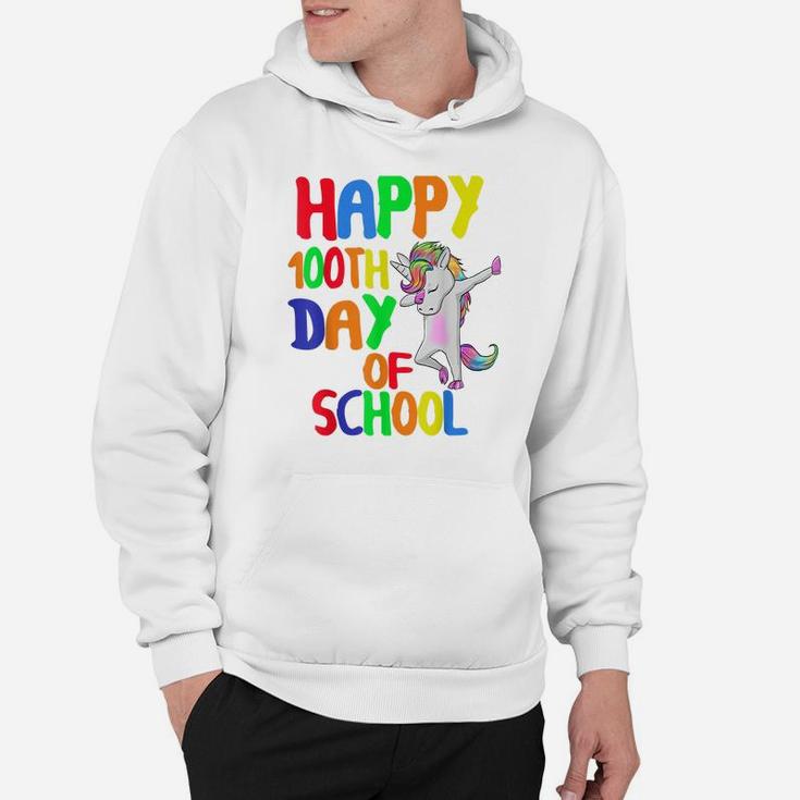 Happy 100Th Day Of School Funny T-Shirt Unicorn Dabbing Hoodie