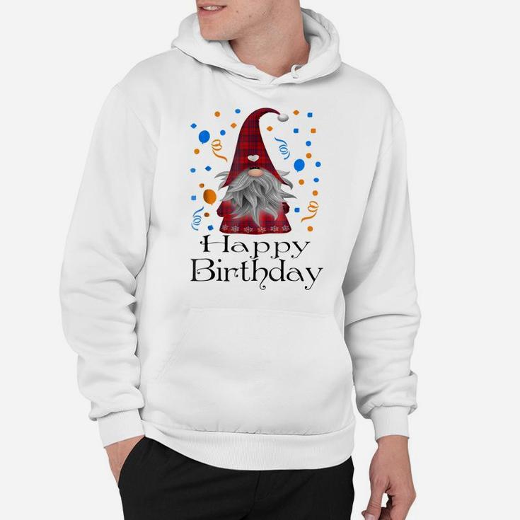 Happy Birthday Gnome PlaidShirt Cute Party Gifts Hoodie