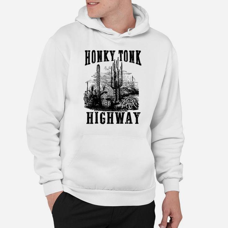 Honky Tonk Highway Desert Cactus Western Country Cowboy Gift Hoodie