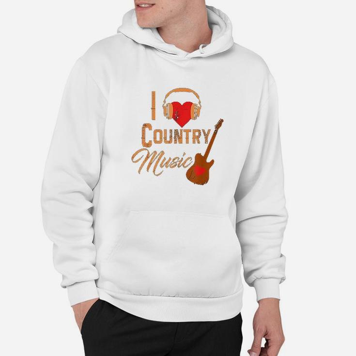 I Love Country Music Heart Design Country Western Hoodie