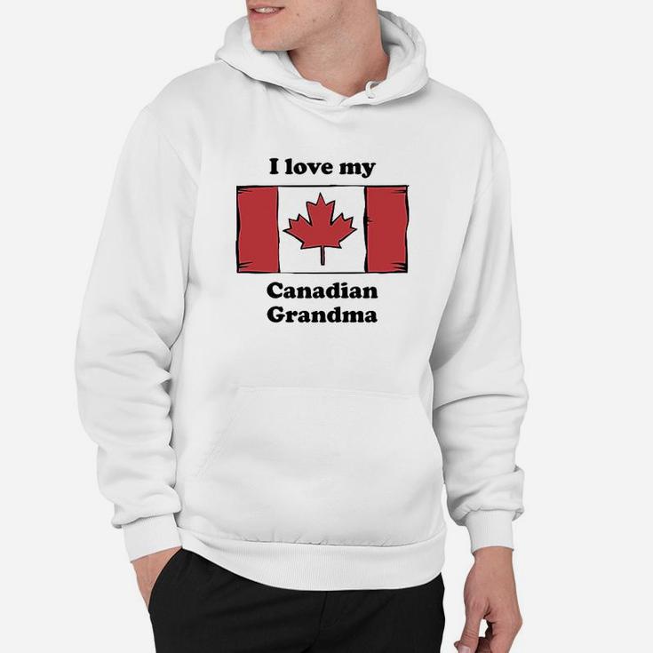 I Love My Canadian Grandma Canada Flag Grandchild Hoodie