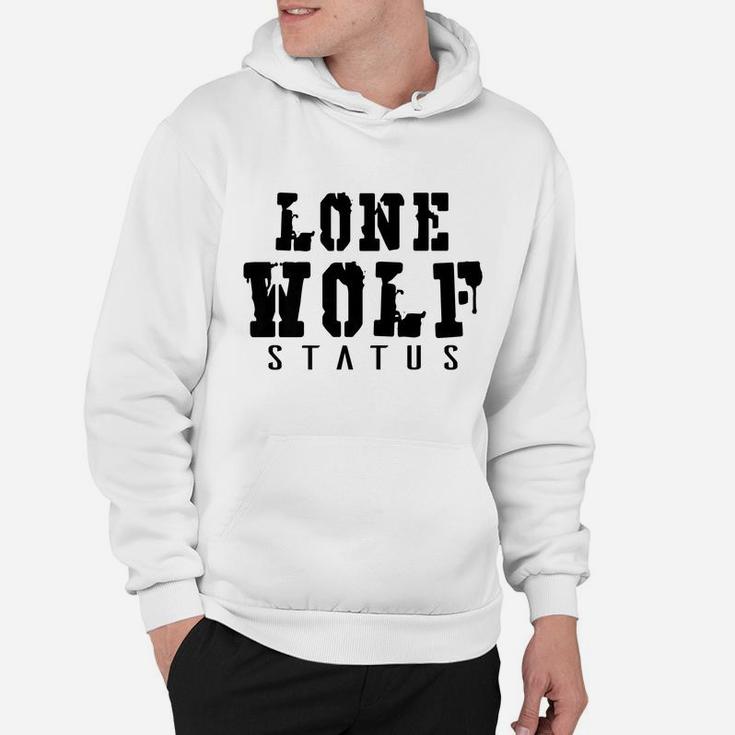 Introvert Funny Gift - Lone Wolf Status Hoodie
