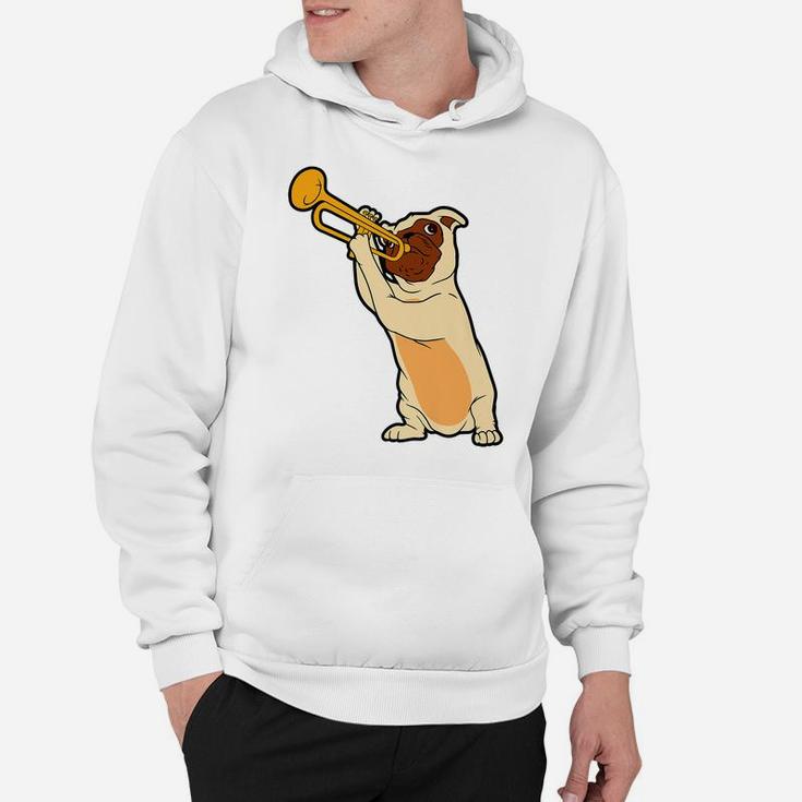 Jazz Dog Trumpet Funny Puppy Musician Cute Animal Playing Hoodie