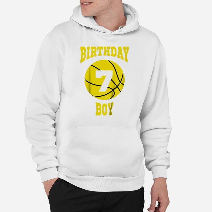 Kids 7Th Birthday Basketball Shirt For Boy Turning 7 Years Old Hoodie