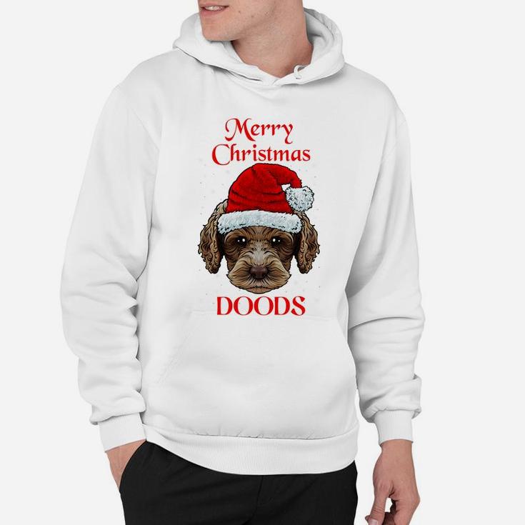 Labradoodle Merry Christmas Doods Santa Hat Doodle Dog Lover Sweatshirt Hoodie
