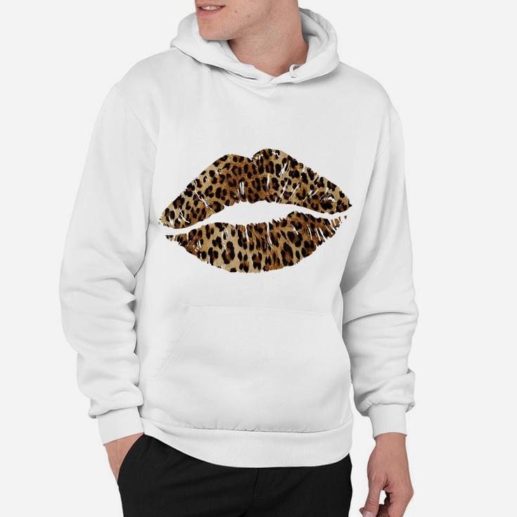 Leopard Lips Trendy Kiss Mouth Women Cheetah Animal Print Hoodie