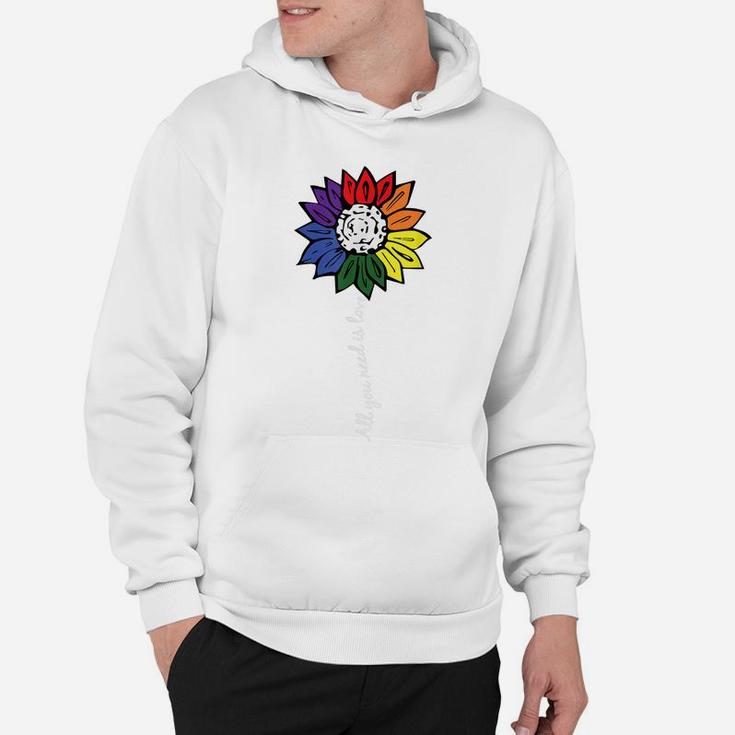 Love Sunflower Gay Pride Flower Rainbow Flag Lgbt-Q Ally Hoodie