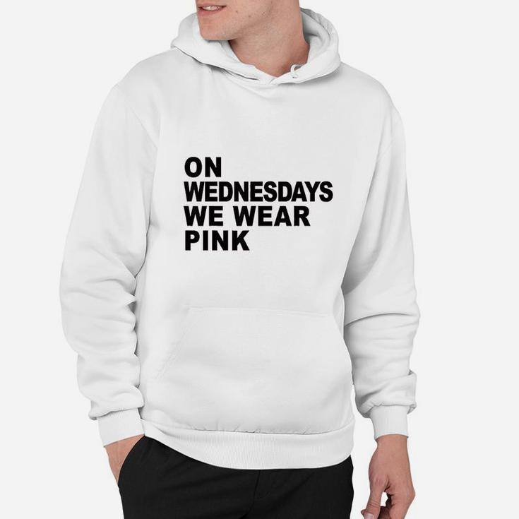 Mean Girls On Wednesdays We Wear Pink Stacked Text Hoodie