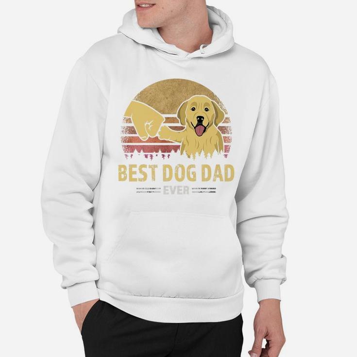 Mens Best Dog Dad Ever Golden Retriever Retro Puppy Lover Design Hoodie