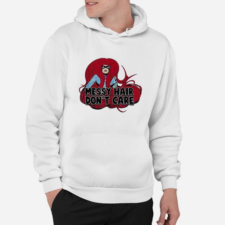 Messy Hair Dont Care Graphic Hoodie