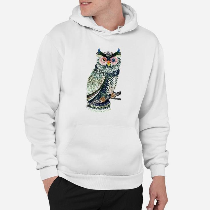 Owl Floral Folk Art Hoodie