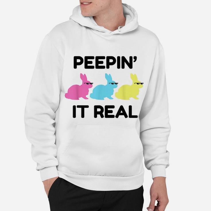Peepin It Real Clothing Easter Egg Hunting Bunny Lover Gift Hoodie