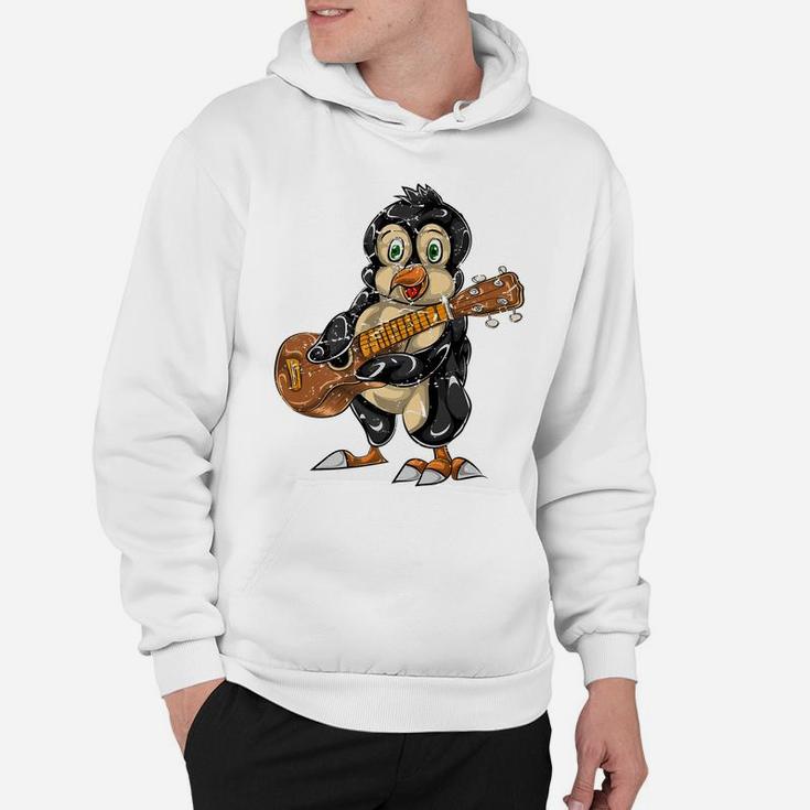 Penguin Bass Guitarist Gifts Animal Guitar Hoodie