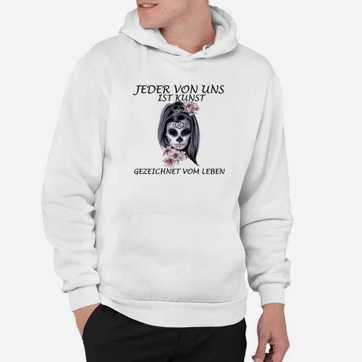 Philosophie Kunst Hoodie, Schädel und Rosen Design