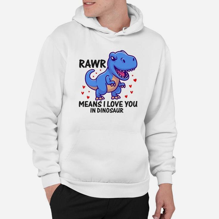 Rawr Means I Love You In Dinosaur Valentine Gift Happy Valentines Day Hoodie