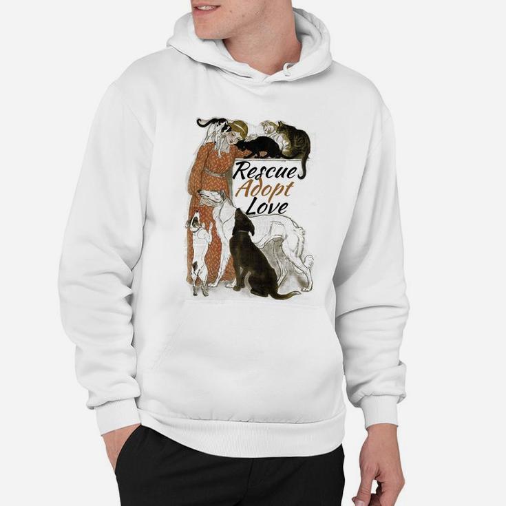 Rescue Adopt Love Funny As Dog Or Cat Lover Gift Hoodie