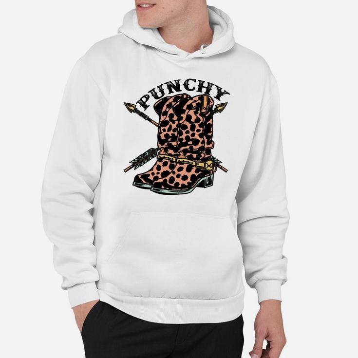 Retro Cowgirl Boots Leopard Punchy Western Country Cowboy Hoodie