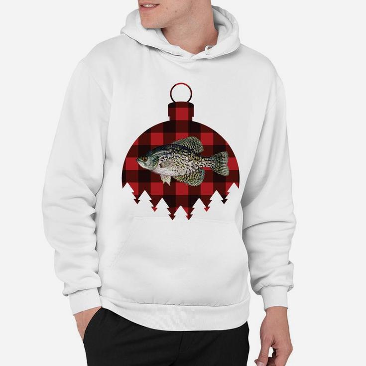 Retro Plaid I'm Dreaming Of A Crappie Christmas Fish Design Sweatshirt Hoodie
