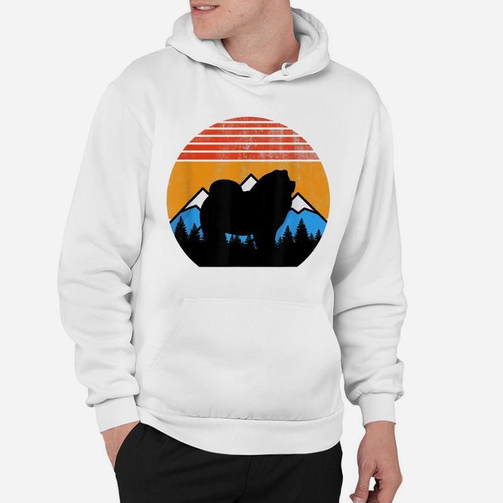 Retro Vintage Distressed Sunset And Mountains Chow Chow Hoodie