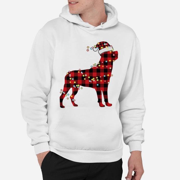 Rottweiler Christmas Red Plaid Buffalo Pajamas Xmas Dog Gift Hoodie