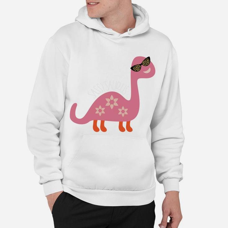 Sassy Dinosaur Teen Girl Stuff Pink Leopard Sunglass Design Sweatshirt Hoodie