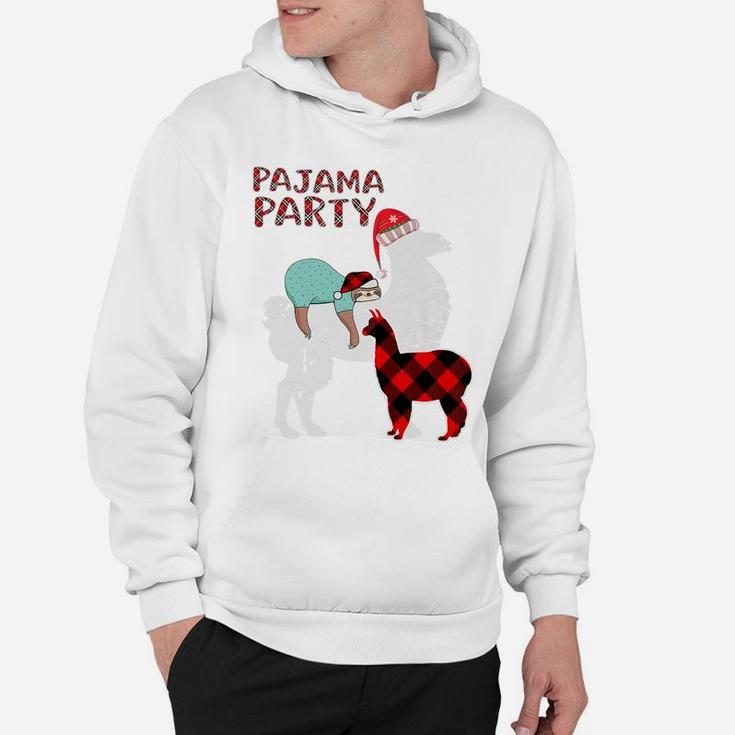 Sleepy Sloth Llama Matching Family Christmas Party Pajama Hoodie