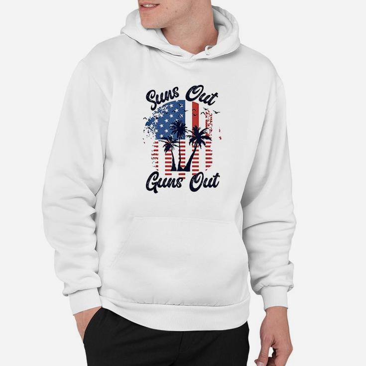 Suns Out Gns Out  Men Women 4Th Of July Usa Flag Hoodie