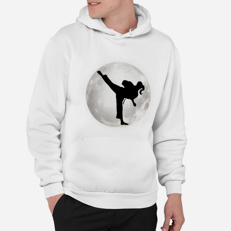 Taekwondo Girl In The Moon T-Shirt For Girls The Kick Sweatshirt Hoodie