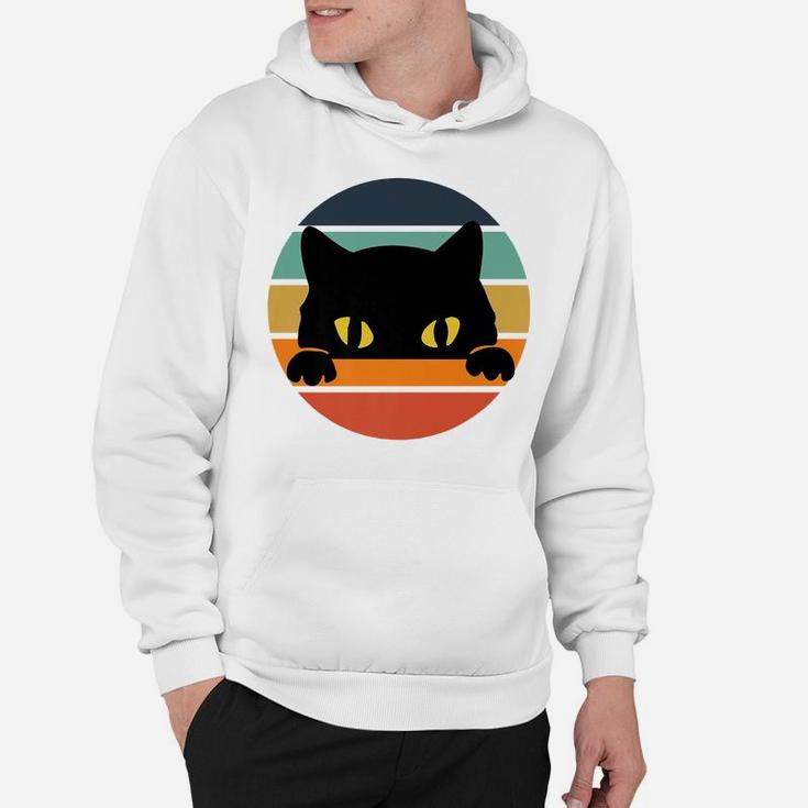 Vintage Black Cats Lover, Retro Style Cats Gift Hoodie