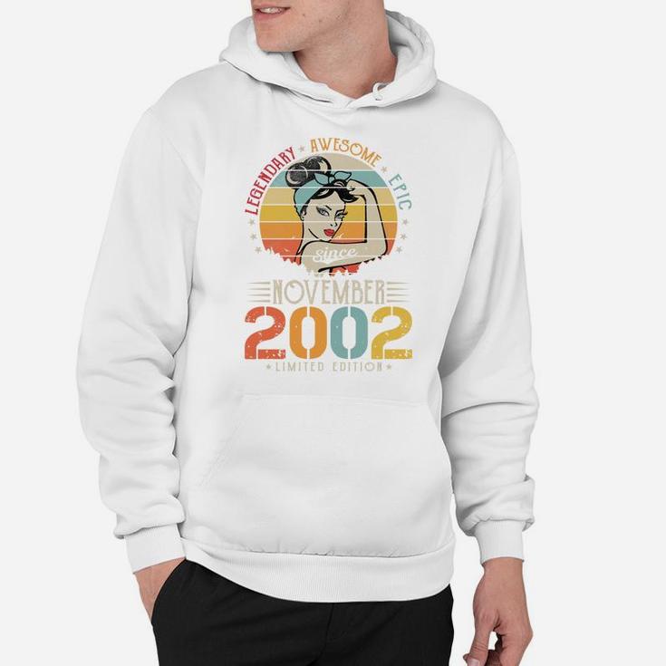 Vintage Legendary Awesome Epic Since November 2002 Birthday Hoodie