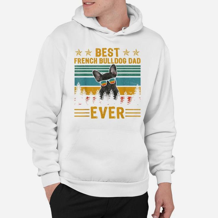 Vintage Retro Best French Bulldog Dad Ever Dog Father's Day Hoodie