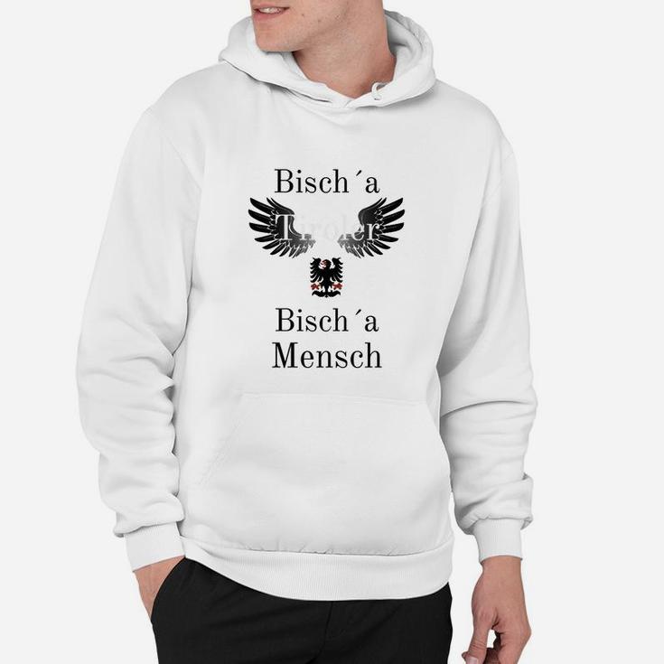 Weißes Hoodie Bisch 'a Mensch mit Adlerflügeln-Design, Lustiges Spruch Hoodie