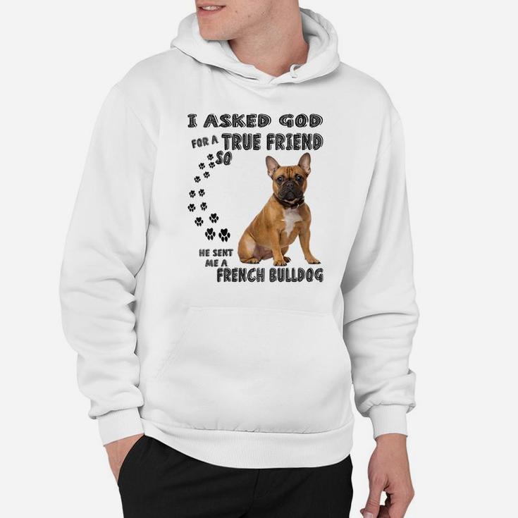 Womens French Bulldog Quote Mom Dad Print, Cute Frenchie Dog Lover Hoodie