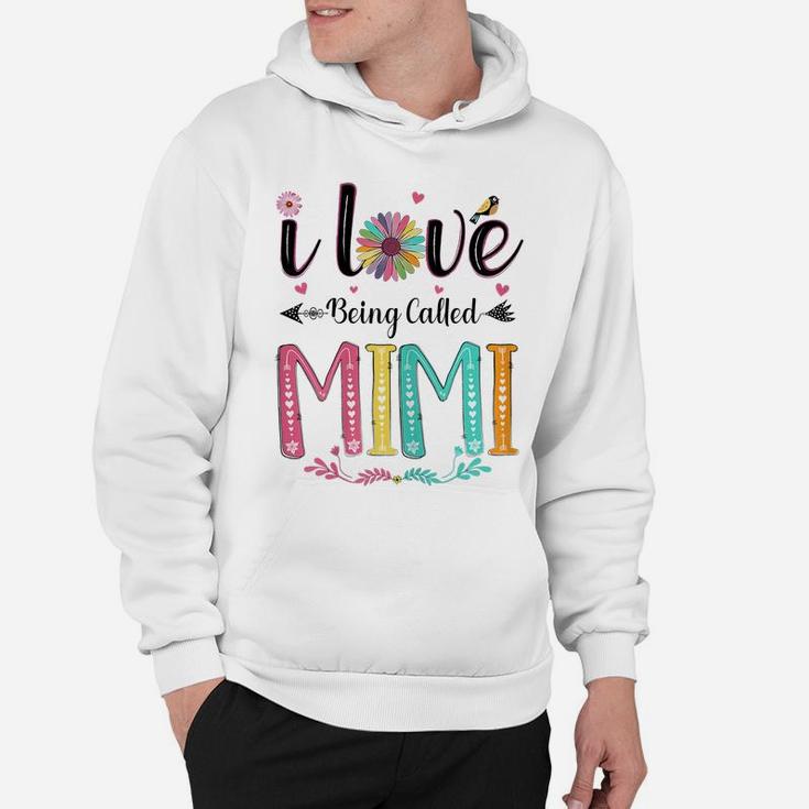 Womens I Love Being Called Mimi Daisy Flower For Grandma Hoodie