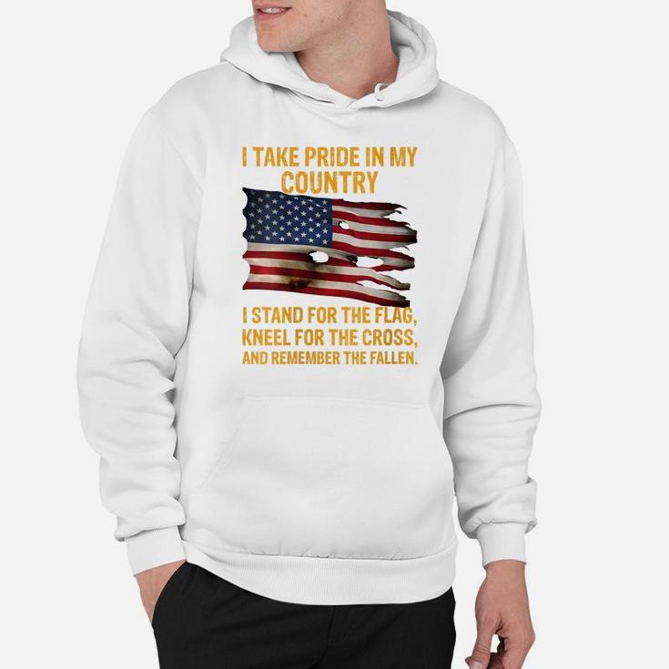 Womens I Take Pride In My Country I Stand For The Flag Kneel Hoodie