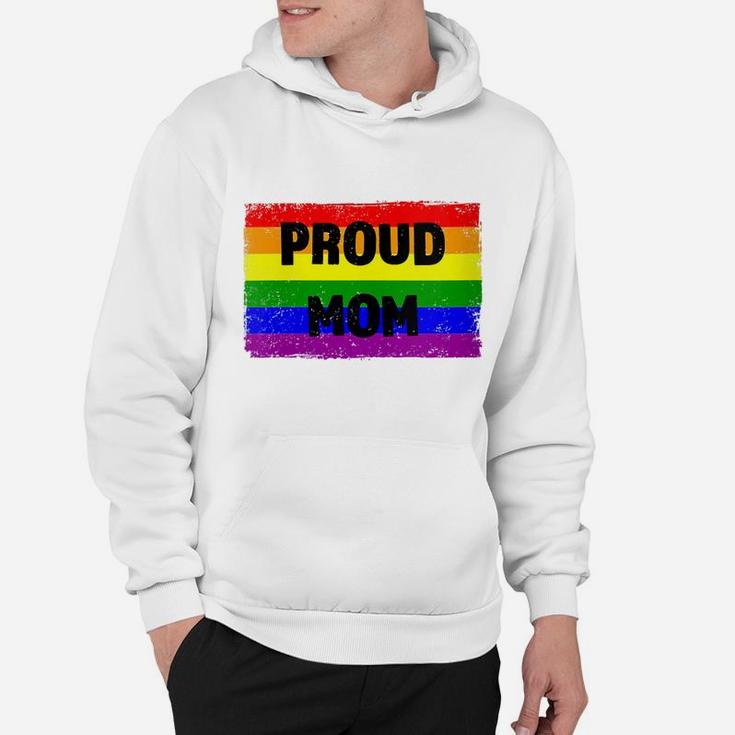 Womens Lgbtq Gay Pride Rainbow Support Ally Proud Mom Family Hoodie