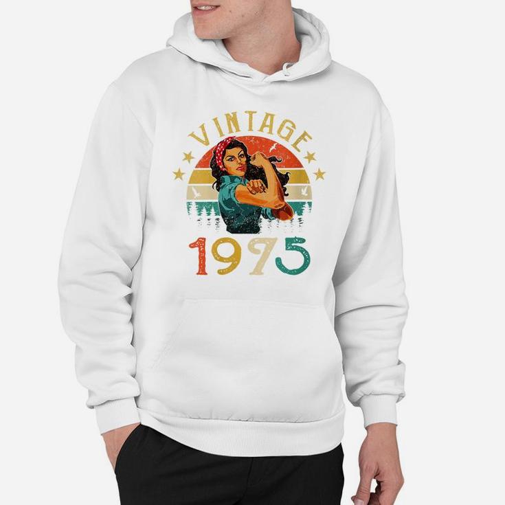 Womens Retro Vintage 1975 Made In 1975 46 Years Old 46Th Birthday Hoodie