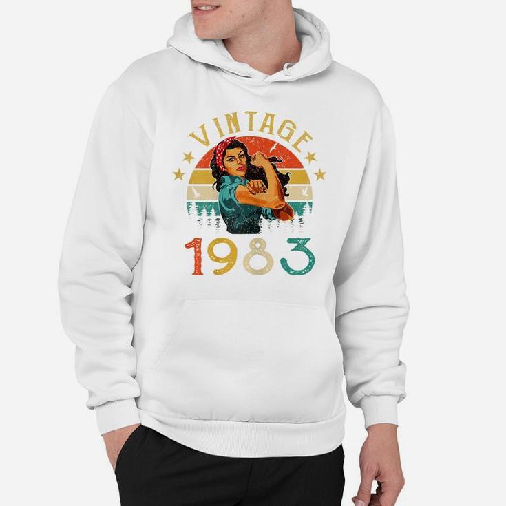 Womens Retro Vintage 1983 Made In 1983 38 Years Old 38Th Birthday Hoodie