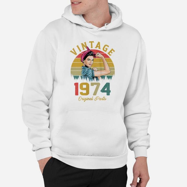 Womens Vintage 1974 Made In 1974 47Th Birthday 47 Years Old Gift Hoodie