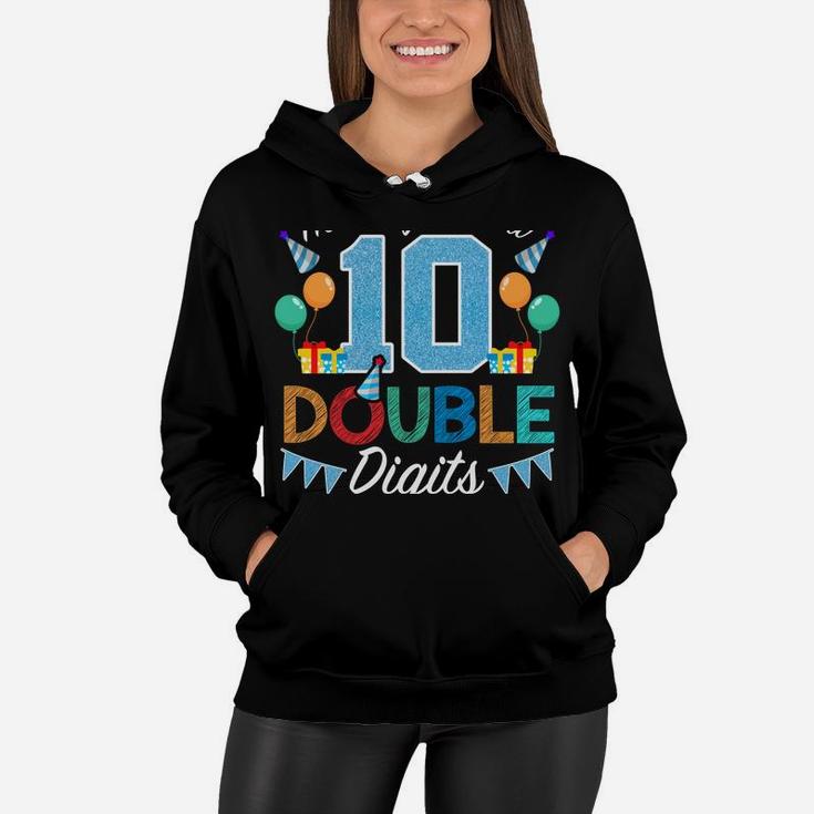 10 Year Old Gifts This Boy Is Now Double Digits Birthday Boy Women Hoodie